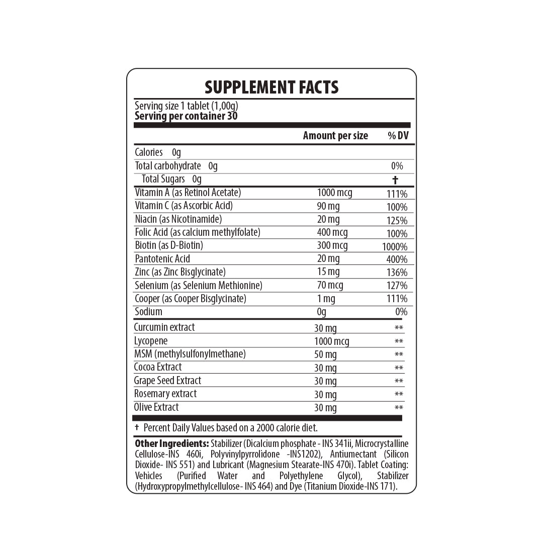 Belt Hair, Nail, and Skin Bariatric (Gastric Bypass, Sleeve Gastrectomy) Multivitamin and Multimineral Tablets - No Flavor - 1 Month Supply